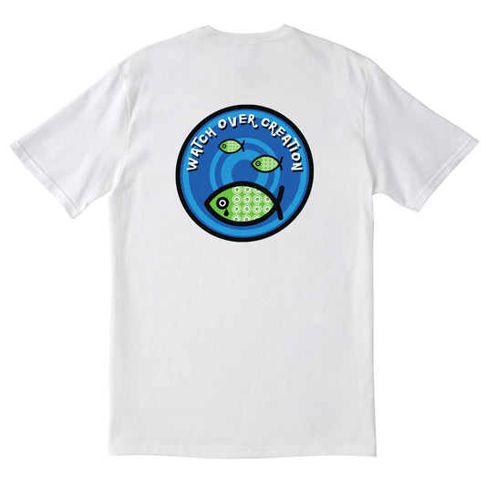 Watch Over Creation, Fish Unisex Tee, White